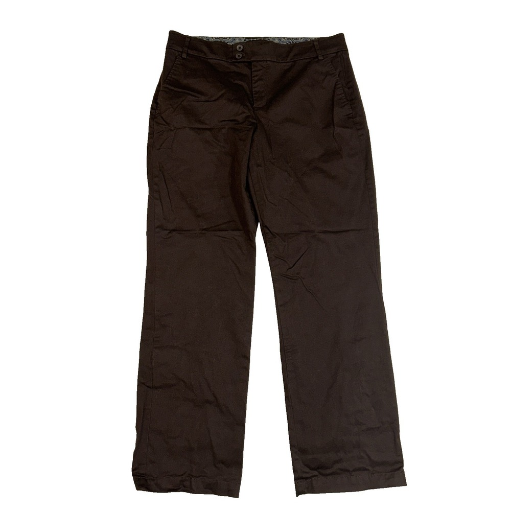 Gloria Vanderbilt Pants 12 Chocolate Brown Wide Leg Trouser Stretch Comfort Work